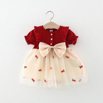 New Pineapple Mesh Splicing skirt dress