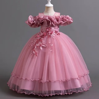 MQATZ Fashion Children Appliqued Clothing Frock Design Party Dress for Flower Girls
