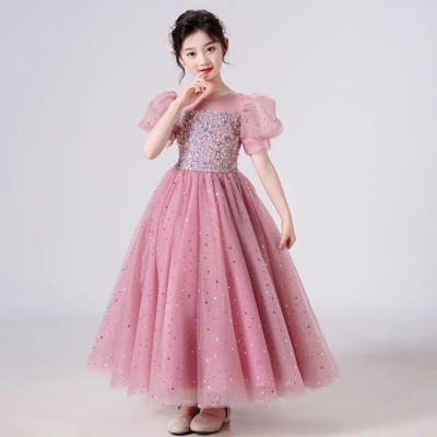 Puff Sleeve Princess Dresses Girls Dresses for Wedding Birthday Party