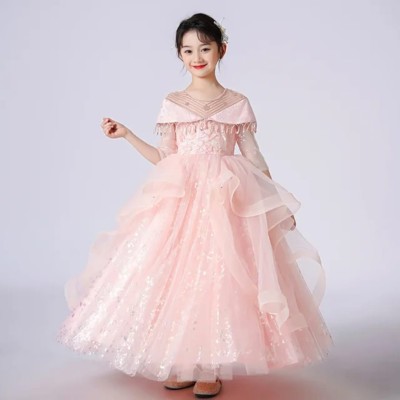 High Quality Baby Girls Pink Princes  Ball Gown Party Dress