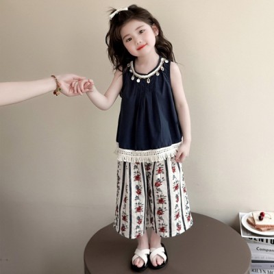 Cute & Stylish Girls Top with Printed Palazzo