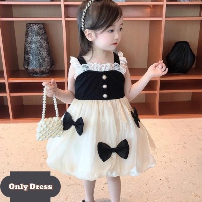 🌸 Elegant Baby Girl Party Dress (Black & Cream Combination)