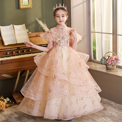 Premium Golden Princess Baby Girl Party Gown