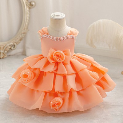 🌸 Premium Orange Princess Baby Gown 🌸